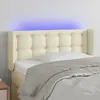 Image de vidaXL Tête de lit à LED Similicuir Crème - 83x88 cm