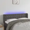 Image de vidaXL Tête de lit à LED 147x16x78/88 cm Similicuir - Gris