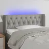 Image de vidaXL Tête de lit avec LED - Gris clair 103x16x78/88 cm Tissu