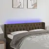 Image de VIDAXL Tête de lit à LED Marron foncé 163x16x78/88 cm Tissu