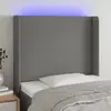 Image de vidaXL Tête de lit à LED - Gris foncé 103x16x118/128 cm
