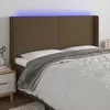 Image de vidaXL Tête de lit à LED - Tissu marron foncé