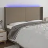 Image de vidaXL Tête de lit à LED - Taupe - 203x16x118/128 cm