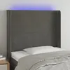 Image de vidaXL Tête de lit à LED - Gris foncé 103x16x118/128 cm