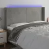 Image de vidaXL Tête de lit à LED - Gris clair 203x16x118/128 cm