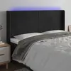 Image de vidaXL Tête de lit à LED 203 cm - Velours - Noir