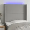 Image de vidaXL Tête de lit à LED - Gris clair 93x16x118/128 cm