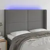 Image de vidaXL Tête de lit à LED avec oreilles - Gris foncé