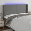 Image de vidaXL Tête de lit à LED 183x16x118/128 cm - Gris foncé