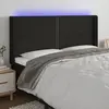 Image de vidaXL Tête de lit à LED - 183x16x118/128 cm Noir