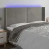 Image de vidaXL Tête de lit à LED 203x16x118/128 cm Velours - Gris clair