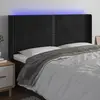 Image de vidaXL Tête de lit à LED - 203x16x118/128 cm Noir