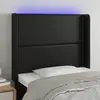 Image de vidaXL Tête de lit à LED Noir 103x16x118/128 cm