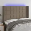 Image de vidaXL Tête de lit à LED - Taupe - 147x16x118/128 cm