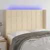 Image de vidaXL Tête de lit à LED - Crème - 147x16x118/128 cm