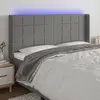Image de vidaXL Tête de lit à LED Tissu Gris foncé