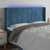 Image de vidaXL Tête de lit à LED - Bleu Foncé, 203x16x118/128 cm