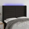 Image de vidaXL Tête de lit LED 147x16x118/128 cm Noir