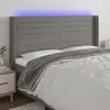 Image de Vidaxl Tête de lit à LED 203x16x118/128 cm - Gris foncé