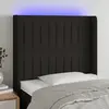 Image de vidaXL tête de lit à LED noir 83x16x118/128 cm tissu