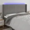 Image de vidaXL Tête de lit LED 203x16x118/128 cm Gris foncé