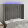 Image de vidaXL Tête de lit à LED - Gris clair - 93x16x118/128 cm