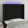 Image de vidaXL Tête de lit à LED avec oreilles - Velours Noir