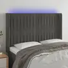 Image de vidaXL Tête de lit à LED 147x16x118/128 cm Velours - Gris foncé