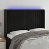 Image de vidaXL Tête de lit à LED 147x16x118/128 cm - Noir