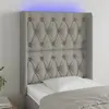 Image de vidaXL Tête de lit à LED - Gris clair