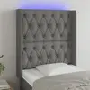 Image de vidaXL Tête de lit à LED - Gris Foncé