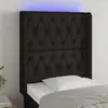 Image de vidaXL Tête de lit à LED Noir 83 cm Tissu