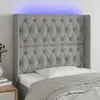 Image de vidaXL Tête de lit à LED Gris clair 93x16x118/128 cm