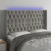 Image de vidaXL tête de lit à LED Gris clair 163x16x118/128 cm