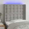 Image de Vidaxl Tête de lit à LED - Gris clair 103x16x118/128 cm
