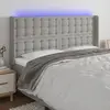 Image de vidaXL Tête de lit à LED avec oreilles - Gris clair 203x16x118/128 cm