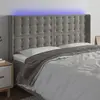 Image de vidaXL Tête de lit à LED - Gris clair