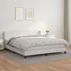 Image de vidaXL Sommier et Matelas Similicuir Blanc 160x200 cm