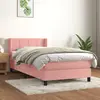 Image de vidaXL Sommier velours rose 90x200 cm