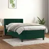 Image de vidaXL Sommier à lattes de lit avec matelas Vert foncé 100x200 cm