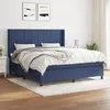 Image de vidaXL Sommier à lattes avec matelas 180x200 - Tissu bleu