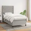 Image de vidaXL Sommier et Matelas Gris Clair 90x200 cm