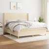 Image de vidaXL Sommier à lattes avec matelas - Crème 180x200 cm