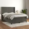 Image de vidaXL Sommier à lattes avec matelas - Gris foncé