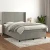 Image de VIDAXL Sommier à Lattes Lit Matelas Velours 140x200 cm - Gris Clair