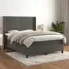 Image de vidaXL Sommier à lattes avec matelas - Gris foncé 140x190 cm