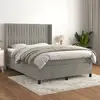 Image de VIDAXL Sommier à lattes de lit gris clair 140x200 cm Velours
