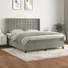 Image de vidaXL Sommier à lattes de lit et matelas Gris clair 160x200cm Velours