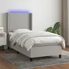 Image de vidaXL Sommier LED Gris clair 90x190