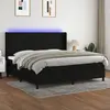 Image de VIDAXL Sommier à lattes de lit matelas LED Noir 200x200 cm Tissu